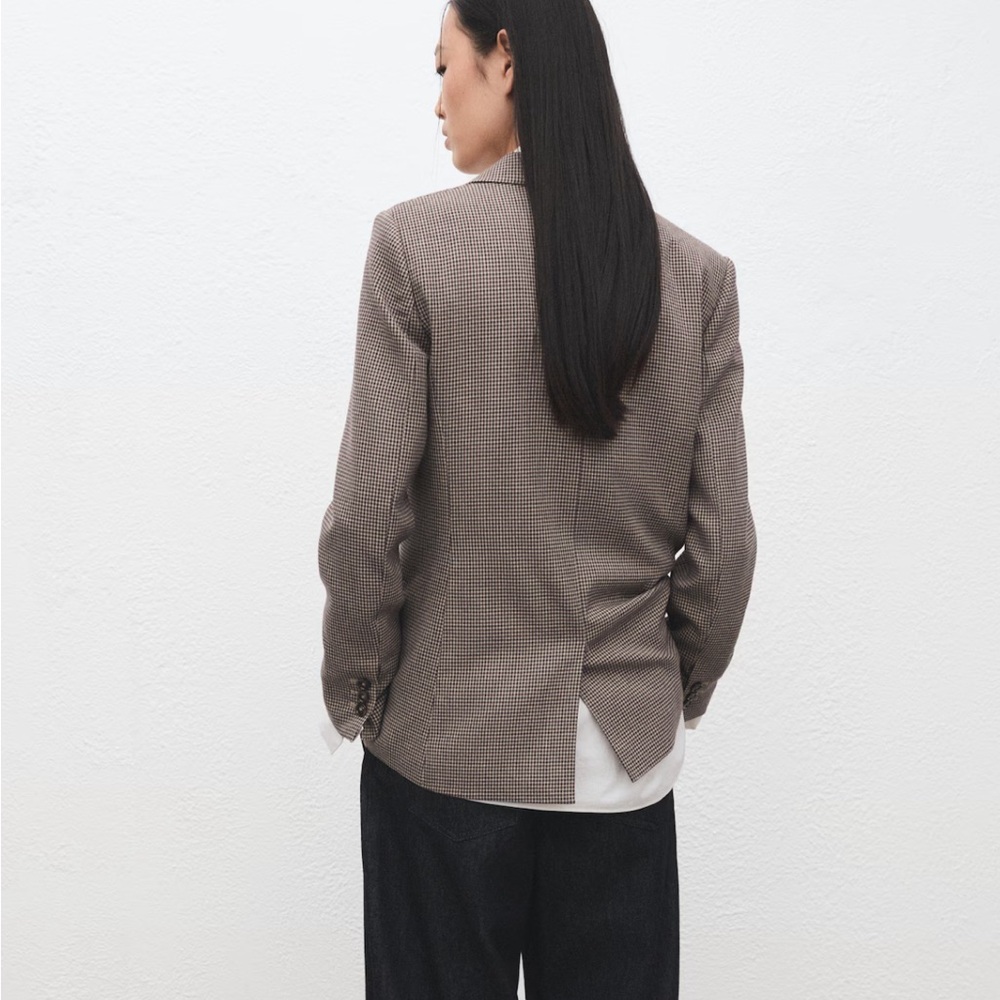 Mango Double-Breasted Micro Houndstooth Jacket NWT - image 2